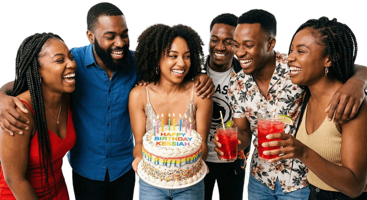 Group of friends celebrating